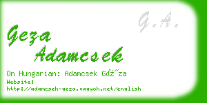 geza adamcsek business card